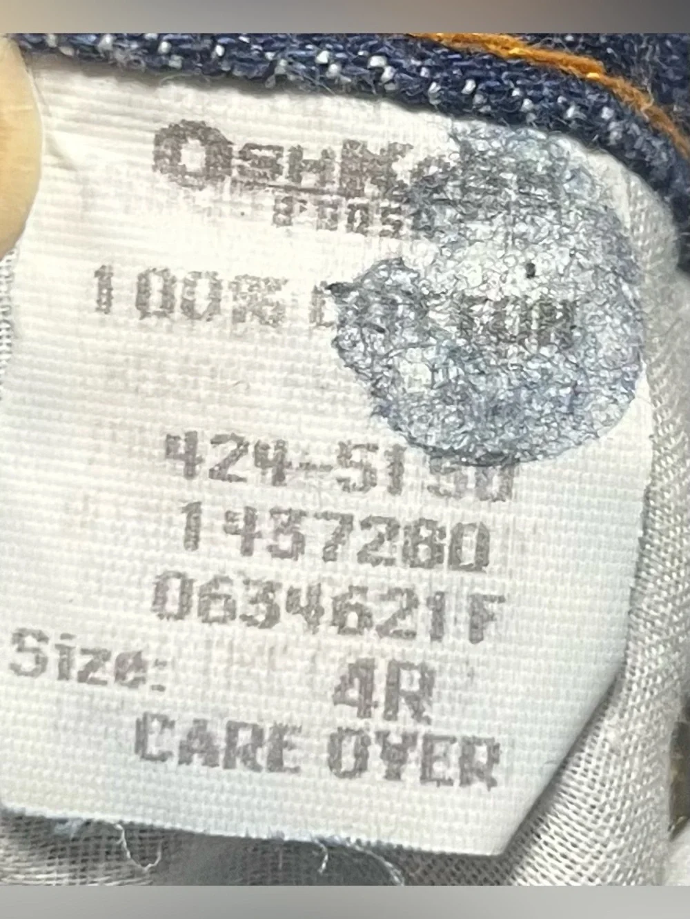 Vintage OshKosh Baseball Jeans 4R Kids 90s Embroidered All American USA
